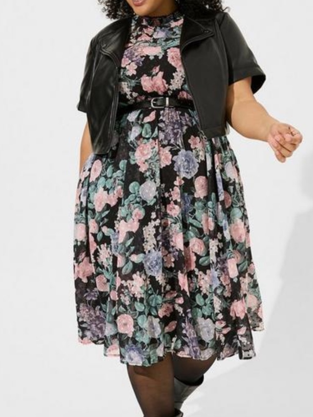 Torrid Short Sleeve Cropped Moto Jacket
